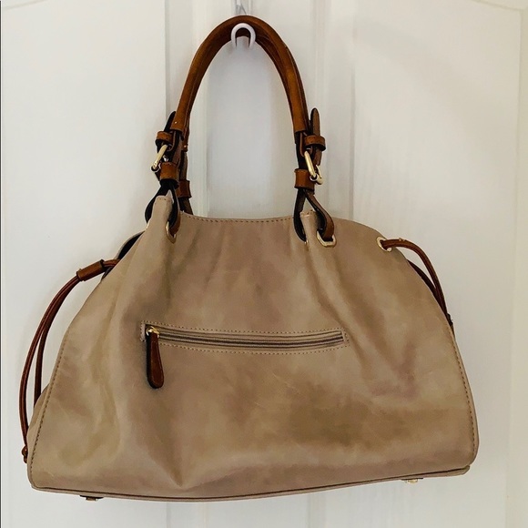 Simply Noelle Two-Toned Leather Satchel - Picture 2 of 8
